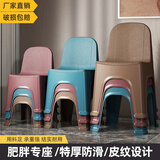 豚鹿塑料小凳子加厚家用椅子换鞋凳宝宝靠背椅成人茶几矮凳沙发穿鞋凳 古典蓝【小朋友款】