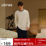 ubras水果系列套头家居服套装情侣睡衣女 男款长袖长裤-米白色 XL