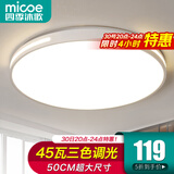 四季沐歌（MICOE）照明吸顶灯led卧室灯具套餐全屋客厅灯饰阳台过道餐厅薄现代简约 【全光谱】φ50CM三色45瓦-白