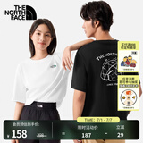 北面（The North Face）短袖T恤男女同款小熊帐篷露营宽松透气休闲半袖24春夏新款|8CST JK3/宇宙黑 XS /160
