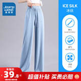真维斯女装休闲冰丝裤束脚抽绳时尚垂感弹力夏季新款长裤子JRP A款 JR-32-251001-雾霾蓝8501 M 165/88A