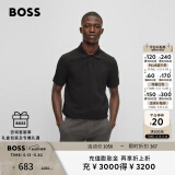 BOSS【520礼物】【男女同款 100% 棉珠地布】春夏情侣休闲短袖Polo衫 001-黑色 M