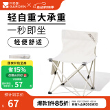 牧高笛（MOBIGARDEN）折叠椅 户外露营便携式折叠椅迷你靠背椅休闲钓鱼椅 米白