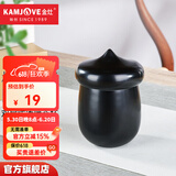 金灶（KAMJOVE）陶瓷茶杯双层防烫暖心杯 陶瓷带盖茶杯茶具冲茶器 200ml水杯 KP-11黑色