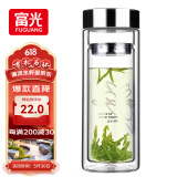 富光双层玻璃杯 高硼硅玻璃泡茶杯子 茶水分离杯 带茶隔商务水杯男士