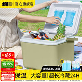 探险者（TAN XIAN ZHE）保温箱车载冰箱户外露营冰块冷藏箱摆摊专用便携冰桶保鲜保冷箱 26L抹茶色【冰晶盒*2+冰袋*8】