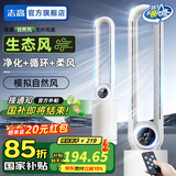 志高（CHIGO）电风扇无叶风扇落地扇家用塔扇直流变频UV灭菌智能遥控定时母婴立式大风力加湿 【遥控款】3档风+广角送风+24H定时