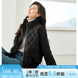 梵希蔓黑色棉服女棉袄2024新款秋冬加厚保暖菱格立领短款棉衣外套 M3613 黑色 XL