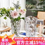 漫生活花瓶玻璃24cm插花瓶水养插百合透明花瓶摆件客厅轻奢花瓶波西米亚