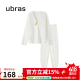 ubras【虞书欣同款】兔绒绒开襟家居服套装厚款女加绒睡衣冬季女 【长袖长裤套装】纯白色 S