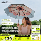 蕉下（beneunder）太阳伞防紫外线夏季遮阳伞晴雨两用伞双层三折防晒伞防晒小黑伞 【经典大花】花椿