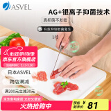 ASVEL阿司倍鹭进口菜板双面砧板抑菌抗菌 塑料熟食案板水果切菜板防滑 A2321-09 白色L号
