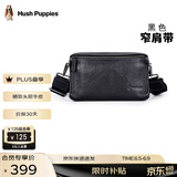 暇步士（Hush Puppies）男士单肩包斜挎包新款时尚户外通勤真皮邮差包牛皮小背包送男友 黑色窄肩带HA-2011708W-5710z
