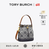 Tory Burch 汤丽柏琦 T MONOGRAM 提花斜挎水桶包TB 79487 海军蓝皇家海军蓝 405