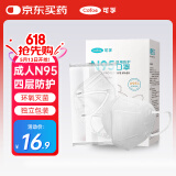 可孚N95医用防护口罩3d立体白一次性医疗级别时尚独立包装无菌型30只