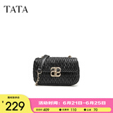 他她（TATA）菱格小方包女包包气质通勤链条单肩包斜挎包新款X3257BX4 黑色 F