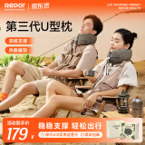锐珀尔（Repor）U型枕小觉枕 旅行飞机高铁汽车办公室午睡 按肩颈脖子无线热敷摩便携枕头器 母亲节礼物送男女友 露营迷彩M码（建议脖围37-43厘米）