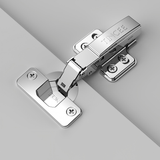 TINCEE天斯304不锈钢铰链液压阻尼缓冲铰链橱柜衣柜门快装固装飞机合页 真三段力丨大弯无盖碳素钢灰拆卸