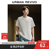 UR春季新款男装简约基础百搭休闲纯色棉质短袖T恤UMB440001 本白 S