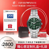 安普里奥·阿玛尼（Emporio Armani）飞行员系列 多功能三眼计时石英手表男士生日父亲节礼物AR11529