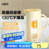 UKA冷水壶高硼硅玻璃凉白开水壶杯耐高温防烫家用大容量 黄色