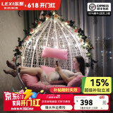 乐系（LEXI） 吊椅双人鸟巢秋千吊篮家用室内阳台吊兰户外吊床藤椅摇篮椅躺椅 单人白色细藤 静音款