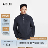 AIGLE艾高抓绒衣经典款POLARTEC户外保暖休闲耐穿半拉链上衣男士 海军蓝 BE484 M (175/92A)