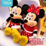 迪士尼（Disney）毛绒玩具女孩米奇米妮压床娃娃一对结婚玩偶公仔情人节生日礼物 情侣套装米奇+米妮1对 【45cm】 正版米老鼠压床娃娃结婚礼物七夕情人节新年礼物