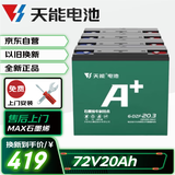 天能原装正品 电动车72V20Ah铅酸电池电瓶 以旧换新 免费上门安装
