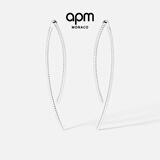 APM Monaco【杨紫同款】简约几何线条银耳环女 长款耳坠耳饰 时尚生日礼物