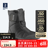 迪卡侬（DECATHLON）雪地鞋男女户外防水徒步东北雪地靴加厚保暖棉鞋SH100 女款 黑灰色（拍大一码） 40