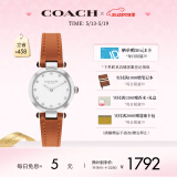 蔻驰（COACH）CARY系列 镶钻表圈 牛皮表带 石英女表14504016 礼物/送礼