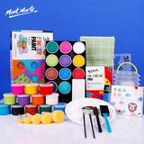 蒙玛特儿童早教印章海绵笔刷滚筒涂颜料工具手指画颜料DIY绘画画刷12色11件套（含盒/画册/垫布）VCS-ET3