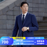 雅戈尔（YOUNGOR）套西上衣男227F款二粒单排扣修身版商务西服纯羊毛不易皱 藏青VOTX220227FIA上衣标准版 M 170/92A