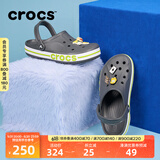 crocs卡骆驰洞洞鞋贝雅卡骆班轻便耐磨一脚蹬休闲鞋|205089 石板灰/青柠绿-0GX 36 /37(220mm)