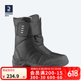 迪卡侬（DECATHLON）雪地鞋男女户外防水徒步东北雪地靴加厚保暖棉鞋SH100 女款 黑灰色（拍大一码） 40