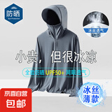 【冰丝防晒】户外防晒衣外套男女夏季轻薄款透气钓鱼防晒服薄外套 深灰 网眼防晒衣【1件】 XL -【115-130斤】左右