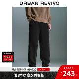 UR2025年春季新款男装雅丹风休闲松紧腰抽绳萝卜裤UMY640008 黑色 30