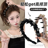 皇家密码发箍女2025新款高端头饰带齿防滑洗脸头箍高级感水晶发夹轻奢发饰