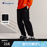 Champion冠军卫裤男秋季新款美式束脚长裤抽绳运动校园舒适加绒裤子女 黑色 XL