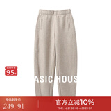 Basic House/百家好加厚加绒休闲裤女秋冬香蕉裤奶奶裤保暖百搭宽松显瘦新款 燕麦色 M 100-110斤