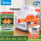 美的（Midea）电饭煲家用4L电饭锅青瓷鼎釜内胆4-5人智能预约多功能花瓣ih电饭锅MB-HS4033国家补贴