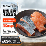 美威 冷冻智利严选三文鱼排4包净重480g 大西洋鲑鱼  海鲜鱼类 早餐