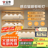 公牛（BULL）感应猫眼橱柜灯磁吸充电山丘光效展柜玄关氛围小夜灯 黑112cm三色