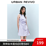 UR2025春季新款女摩登气质褶皱收腰显瘦无袖连衣裙UYY750030 淡紫 M