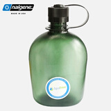 乐基因（nalgene）运动塑料水杯随手杯进口水壶军训大容量便携式扁形户外健身防漏 1777-9905墨绿色（黑鹰） 1000ml