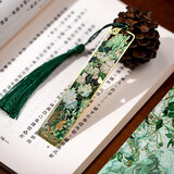 TaTanice黄铜书签 油画镂空书签金属书签礼品书夹生日礼物送朋友同学老师繁花掠影系列-白玫瑰