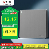 公牛（BULL）开关插座 G12系列一开单控开关86型大面板开关G12K111 星空灰