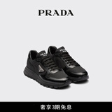 PRADA/普拉达【礼物】男士PRAX 01 再生尼龙亮面皮革运动鞋 黑色 44 (10)