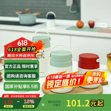 乐扣乐扣（LOCK&LOCK）保温桶 不锈钢便携式手提保温饭盒带餐具700ML 粉色 LHC8042PIK